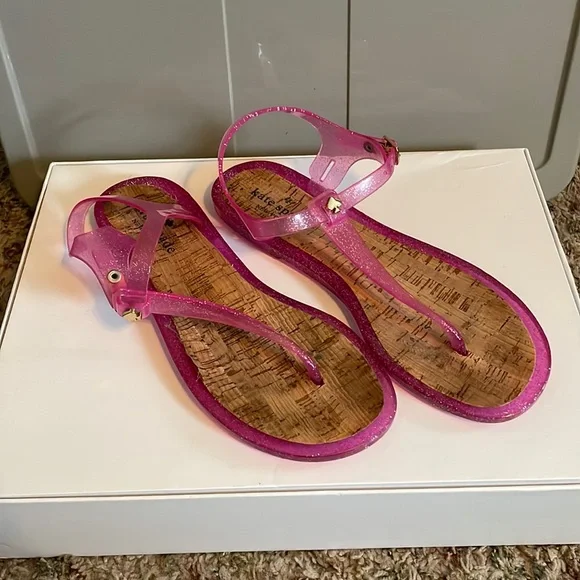 kate spade Shoes Kate Spade Size 9 Pink Sparkly Jelly Sandals